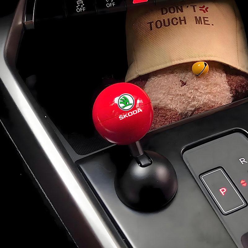 1Pcs Car Logo Push Start Button Lever Creative Protective Cover For Skoda Octavia Superb Rapid Kodiaq Karoq Fabia Kamiq Roomster Citigo