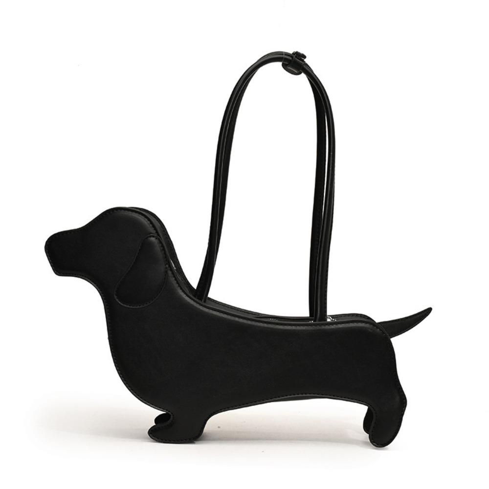 Three-dimensional Animals Shoulder Bag Sausage Dog Cartoon Handbag Fashion Dachshund Dog Bag  Girls