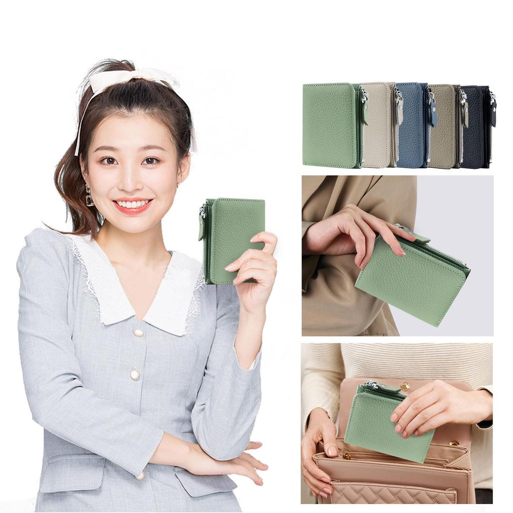 Noaivoky Women's Bifold Wallet, Compact Mini Wallet, Slim Design, Popular Mini Wallet with Zipper, Coin Purse, Stylish Card Case, Large Capacity,