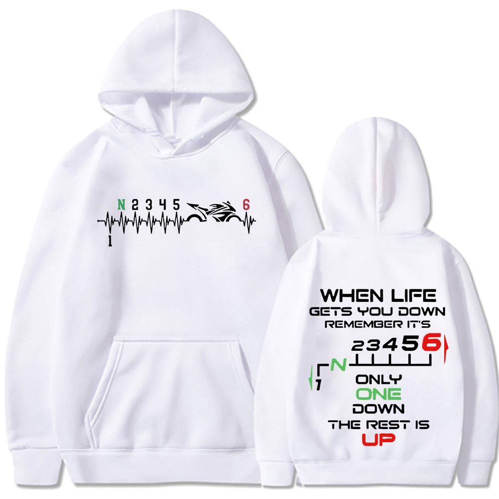 1N23456 Divertenti Abbigliamento da Motociclista Cuore da Biker Felpe con Cappuccio Uomo Donna Maniche Lunghe Oversize Felpe con Cappuccio Streetwear