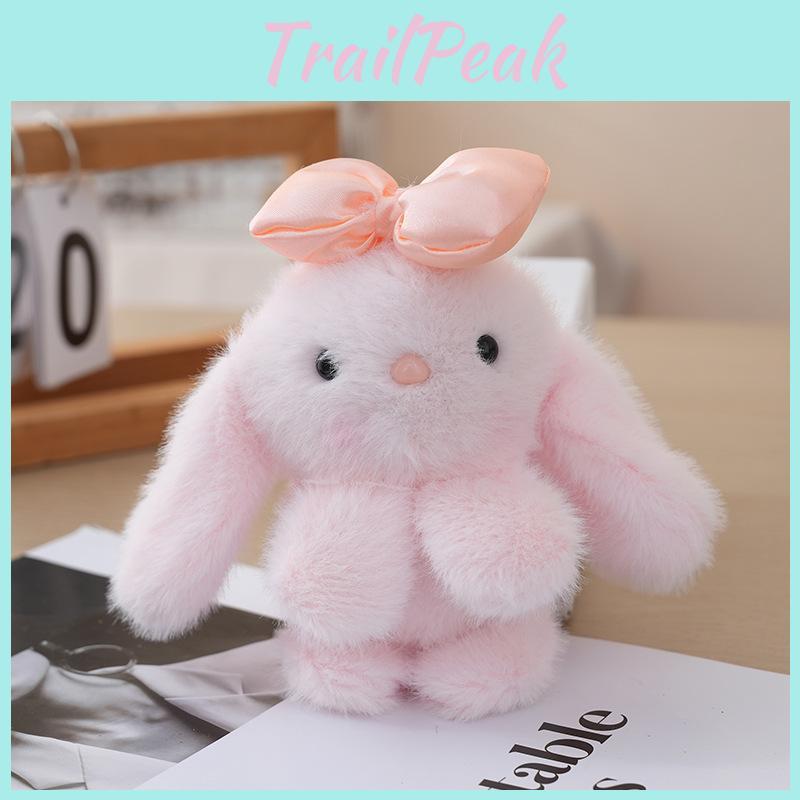 Stofftier Hase mit Schleife Schlüsselanhänger PP Baumwollfüllung Schlüsselanhänger