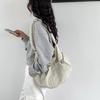 Crossbody Bag Ruched Large Capacity Nylon Bag for Women Versatile Trendy Bag