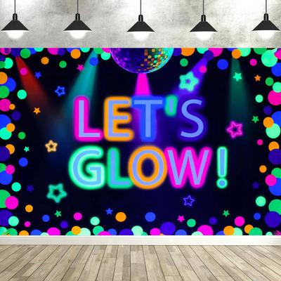 Bunte Neon Glow Party Kulisse Lebendiger Fotografie Hintergrund Geburtstag Dekorationsartikel für Studio Fotokabine Requisiten