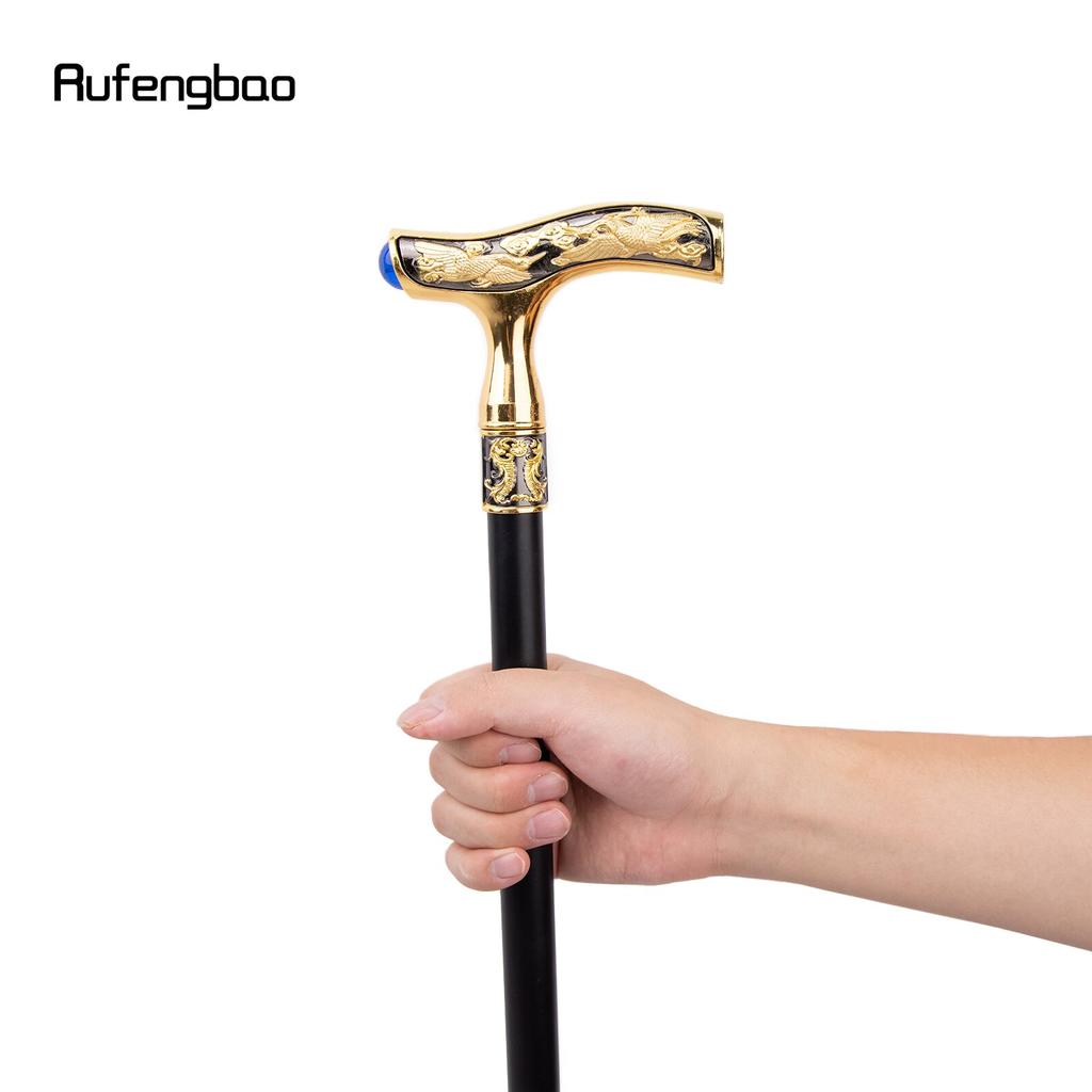 Crane Walking Cane Blue Gemstone Fashion Decorative Walking Stick Gentleman Elegant Cosplay Cane Knob Crosier 93cm