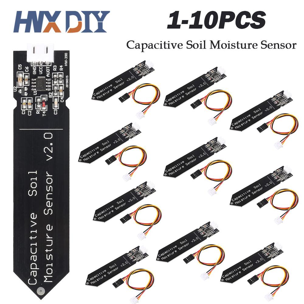 1-10pcs Capacitive Soil Moisture Sensor Corrosion Resistant for Arduino Moisture Detection Garden Watering DIY