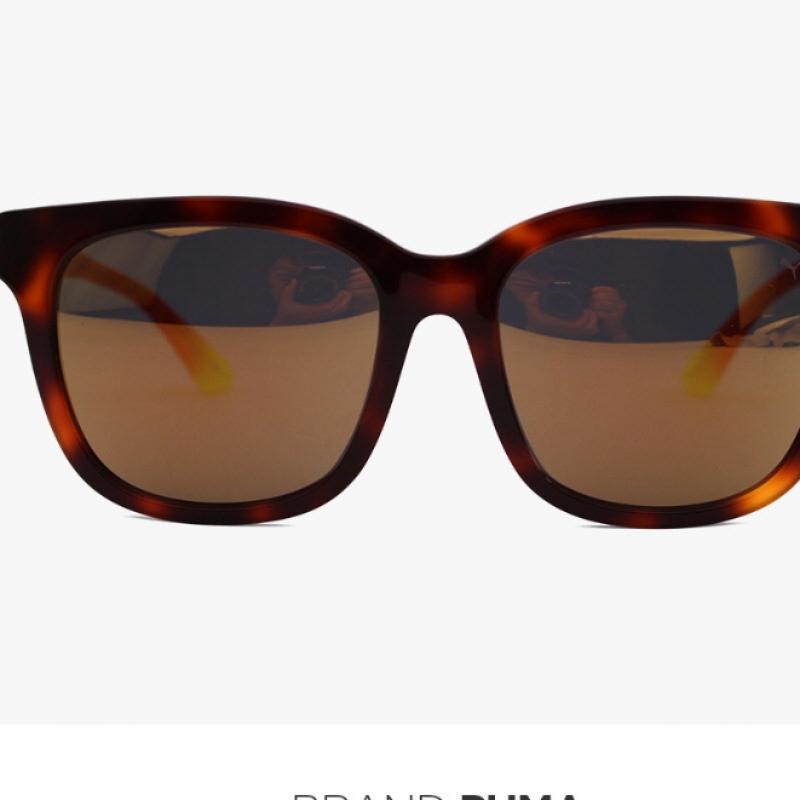 Puma Pu0083sk 004 Ripper Square Horn Rimmed Over Asian Fit Mirror Sunglasses
