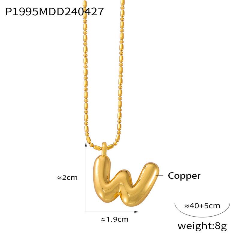 26 English Letter Copper Pendant Titanium Steel Necklace Female Niche Personality Collarbone Chain