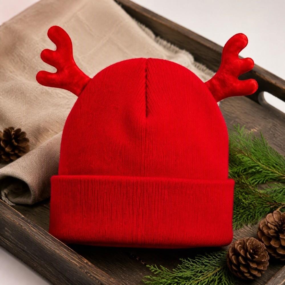 Cute Reindeer Antler Hat Warm Deer Horn Beanie Cosplay Knit Beanie Cap Festival