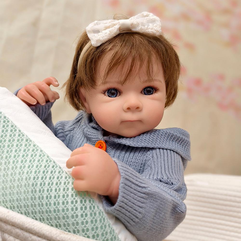 48cm Reborn Baby Girl Doll Bettie Lifelike Full Silicone Body Newborn Doll Can Take Bath Handmade 3D Painting Skin Rebirth Dolls for Kids Playmate Toy