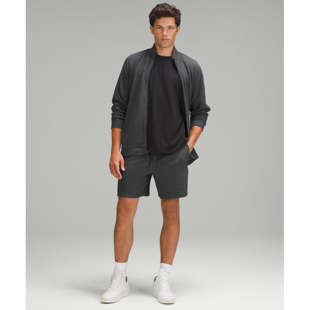 Lululemon Textured Double Knit Cotton Short 7  Heathered Black Black