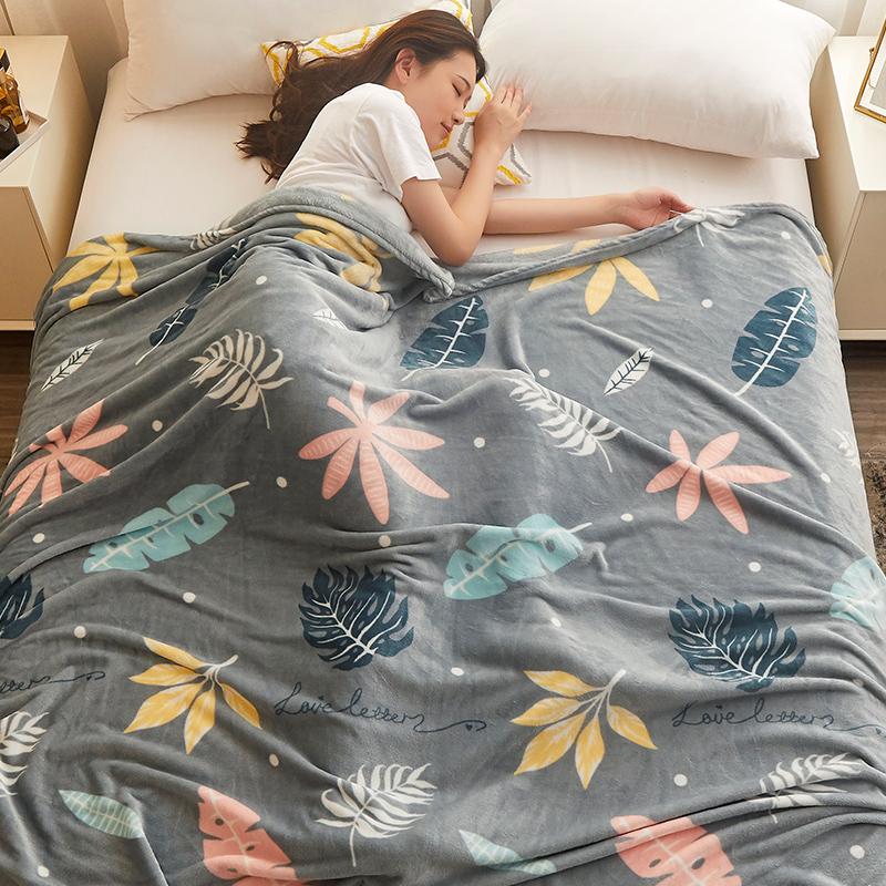 Elegant Flower Flannel Blanket Botanical Floral Printed Bed Blankets Super Soft Plush Throw Blanket for Home Sofa Couch Travel