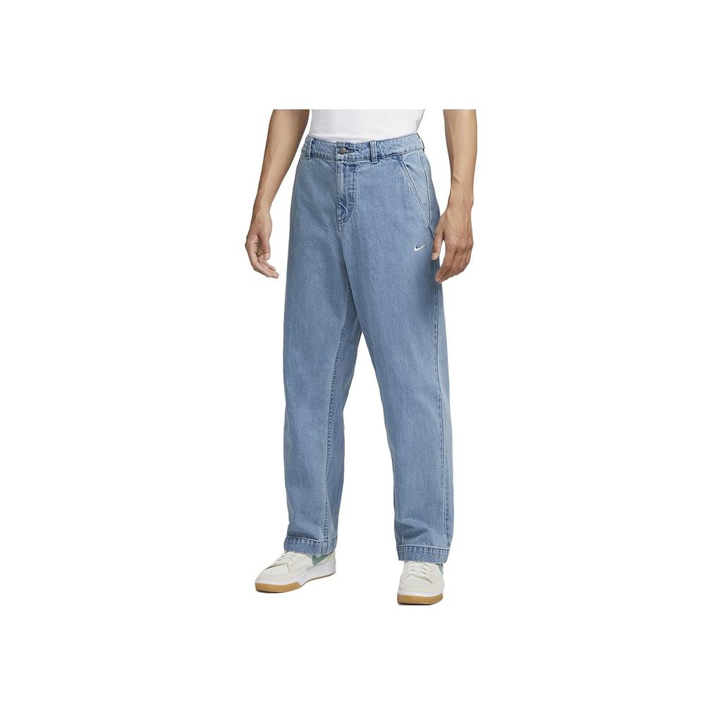 Nike Solid Logo Straight Leg Jeans Men Jeans Blue DV8918-493