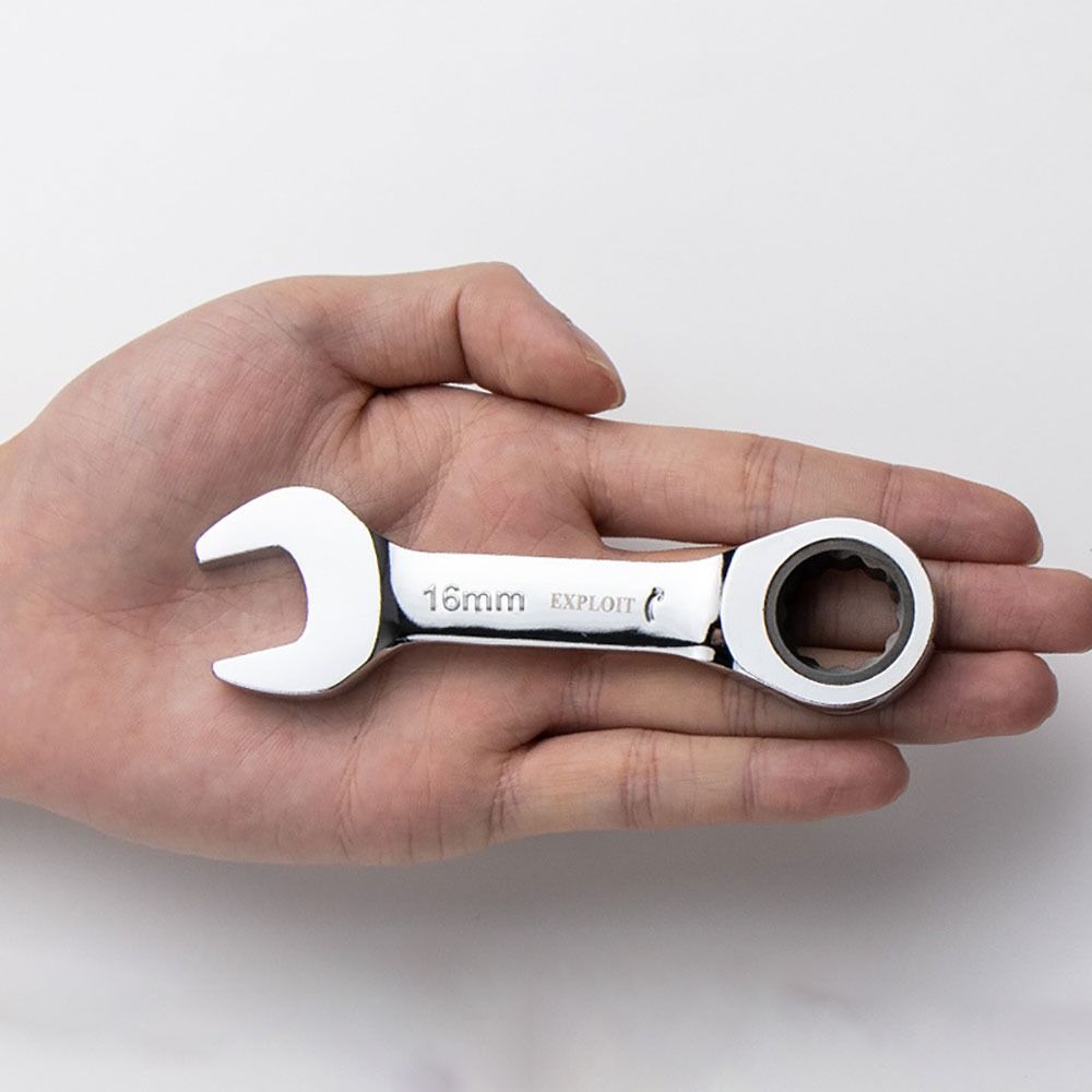 1Pcs Reversible Combination Ratchet Socket Spanner 6-19mm Nut Repair Tool Stubby Single Wrench