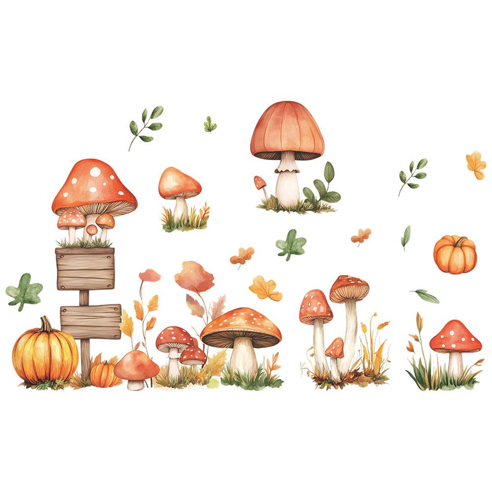 Fun-e140 Bemalte Pilz Kürbis Straßenschilder DIY Schlafzimmer Wohnzimmer Heimdeko Wandaufkleber