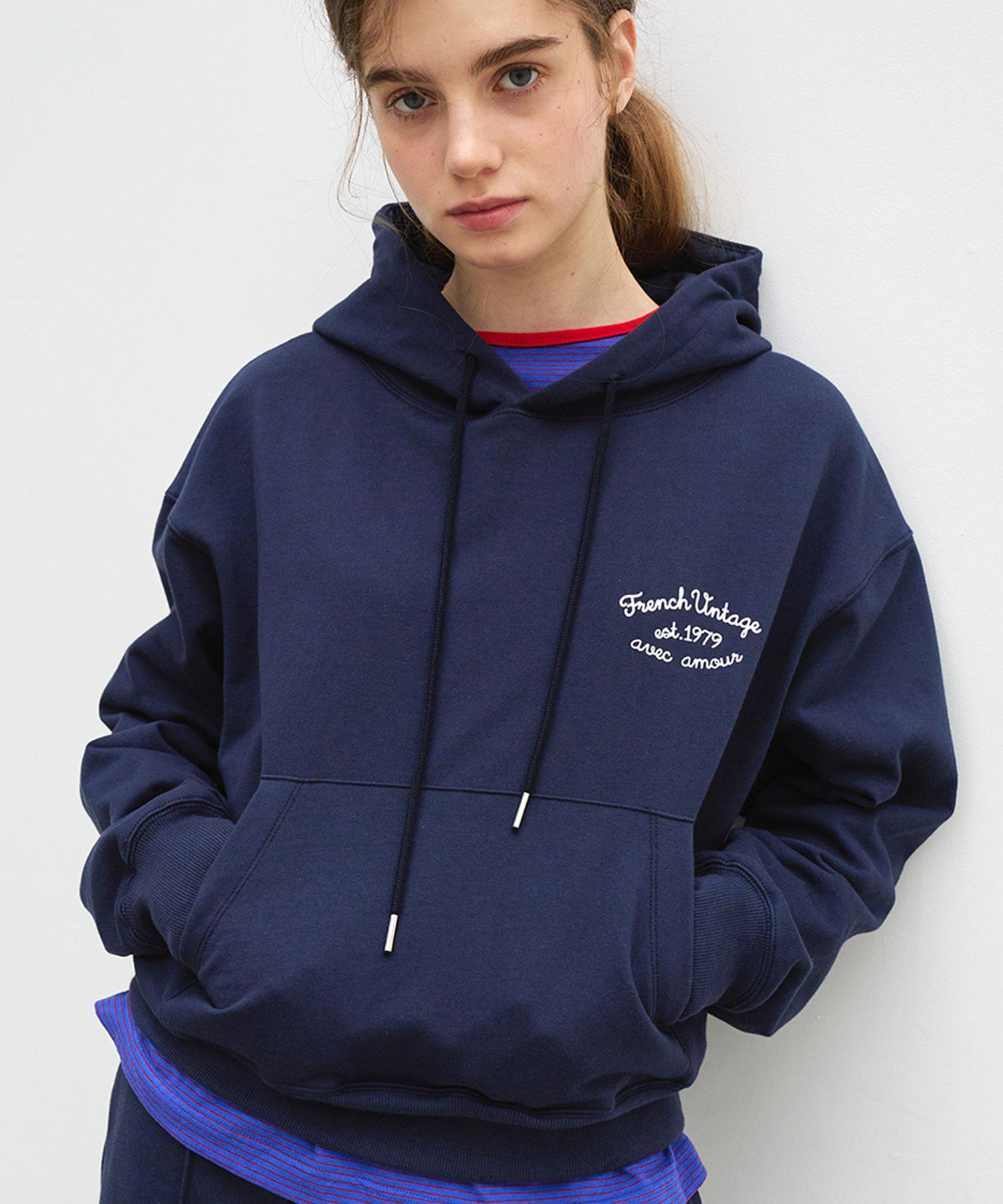 Bensimon French Crop Hoody - Navy Navy/Free