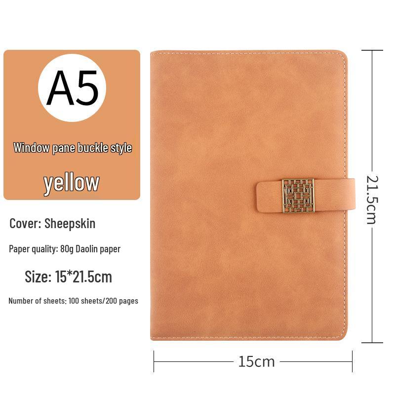 A5 Custom Logo Business Notebook | Soft Leather, Thickened, Buckle Diary with Gift Box