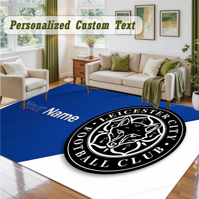 Crystal Velvet Square Rug Custom NameLeicester City Pattern Non Slip Home Floor Decor Rug