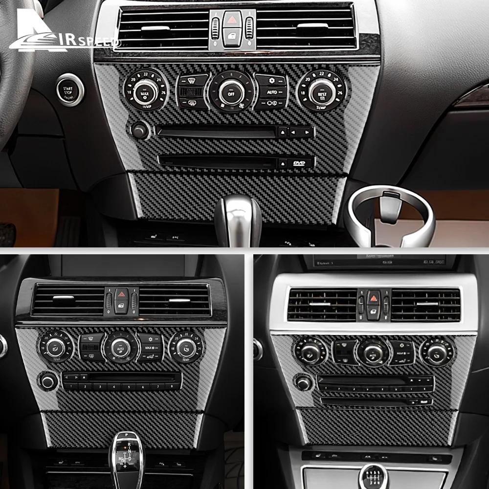 Kohlefaser-Innenaufkleber für BMW 6er Reihe E63 E64 2004 2005 2006 2007 2008 2009 2010 Auto Armaturenbrett Verkleidung AC CD Panel Abdeckung
