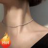 Sky Shimmering Necklace Simple Golden Sparkle Chain Two-color Cross-wound Necklace Double-layered Layering Plain Chain Accessory