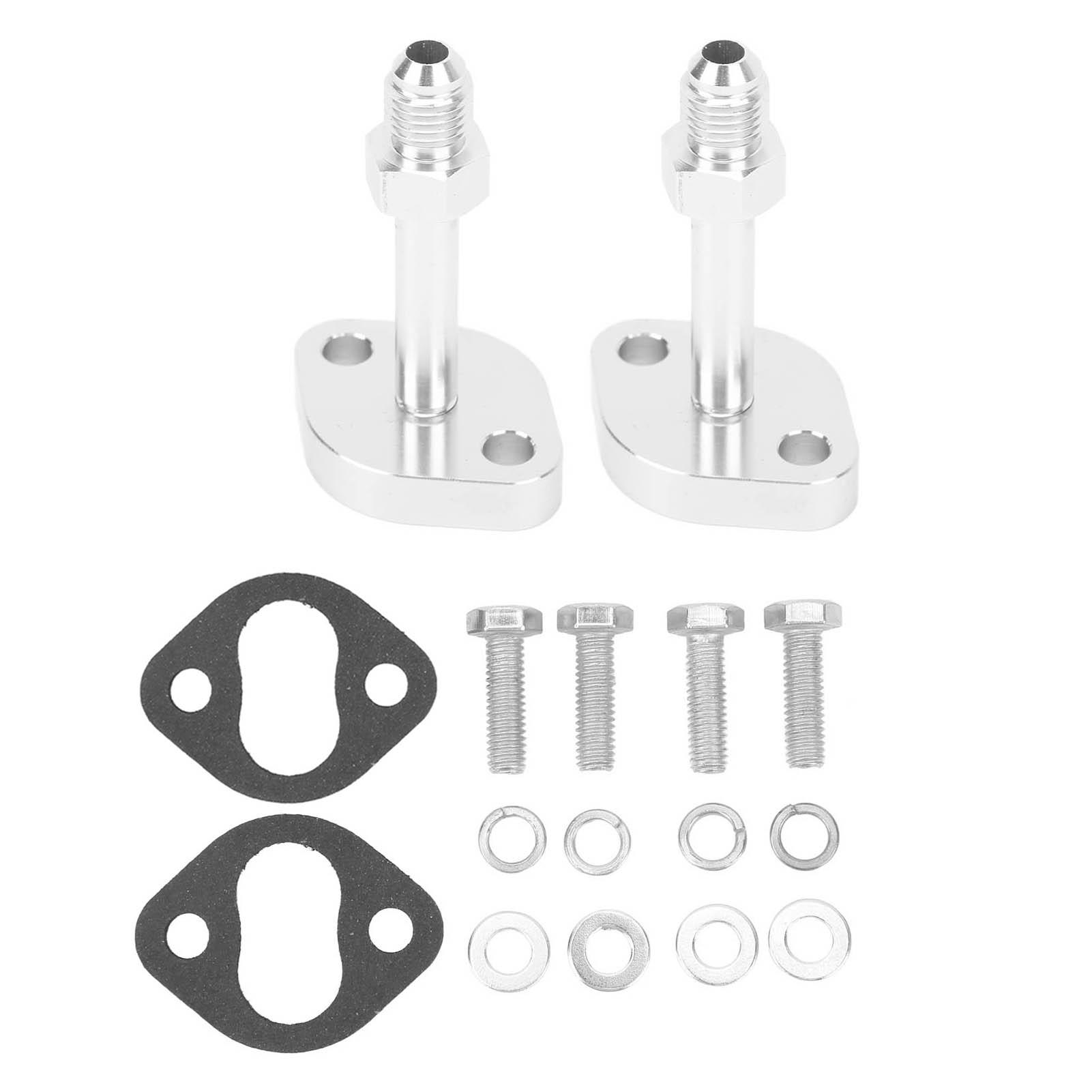 

2 Pcs Turbo Oil Feed Restricter Flange M6 Bolts Oil Return Drain Flange Adapter Kit for CT12 CT20 CT26 Turbo Water Feed