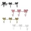 Metal Three Link Hook Iron Art Bow Triple Hook, Wall Mounted Decorative Hanger, French Relief Style Gold Organizer for Entryway Bathroom And