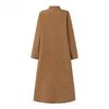 Women's Maxi Dress Turn Down Collar Long Sleeve Retro Long Dress Plus Size Coats