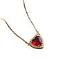 Titanium Steel Sword & Red Heart Necklace Set with Micro-Set Cubic Zirconia Arrow and Layered Clavicle Chain.
