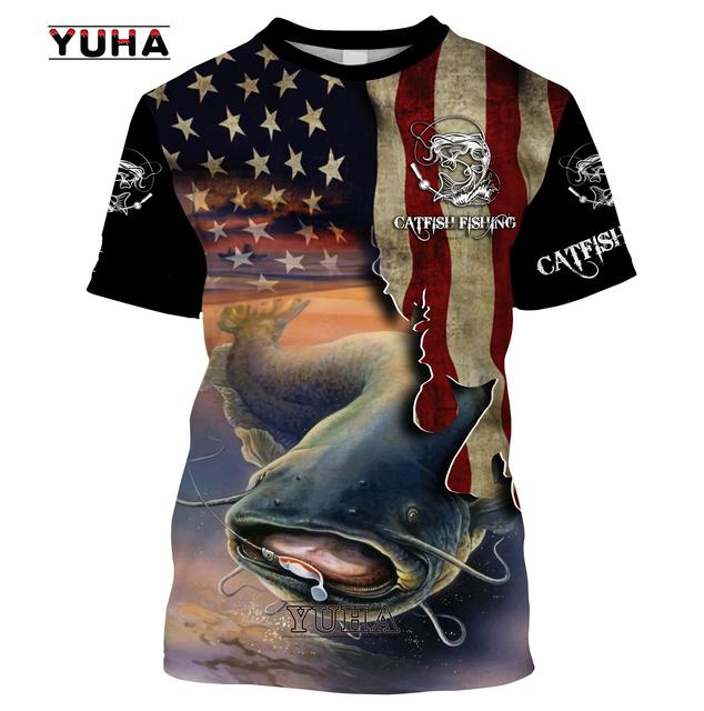 

Летняя повседневная камуфляжная футболка с 3D принтом для рыбалки на заказ, крутая футболка унисекс, подарок для рыбака 6XL