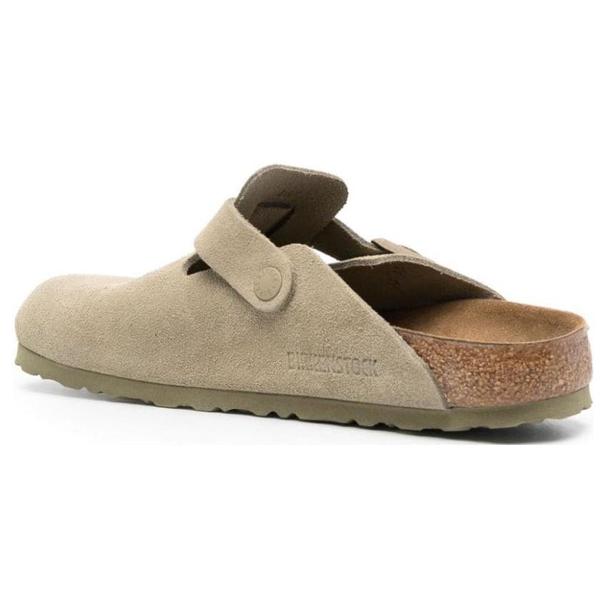 Birkenstock Boston Suede Leather Narrow Fit Sandals 'Faded Khaki' Men's 1025844