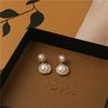 Koreanische Luxus Perlenkreis 925 Sterling Silber Nadel Ohrringe, Französischer Retro Ethnischer Stil Gold Tropfenohrringe
