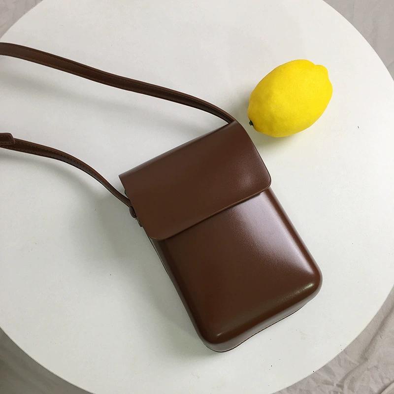 Flap Crossbody Bag Women Mini PU Leather Shoulder Purses And Handbags For Girls Ladies Phone Simple Solid Design Bag