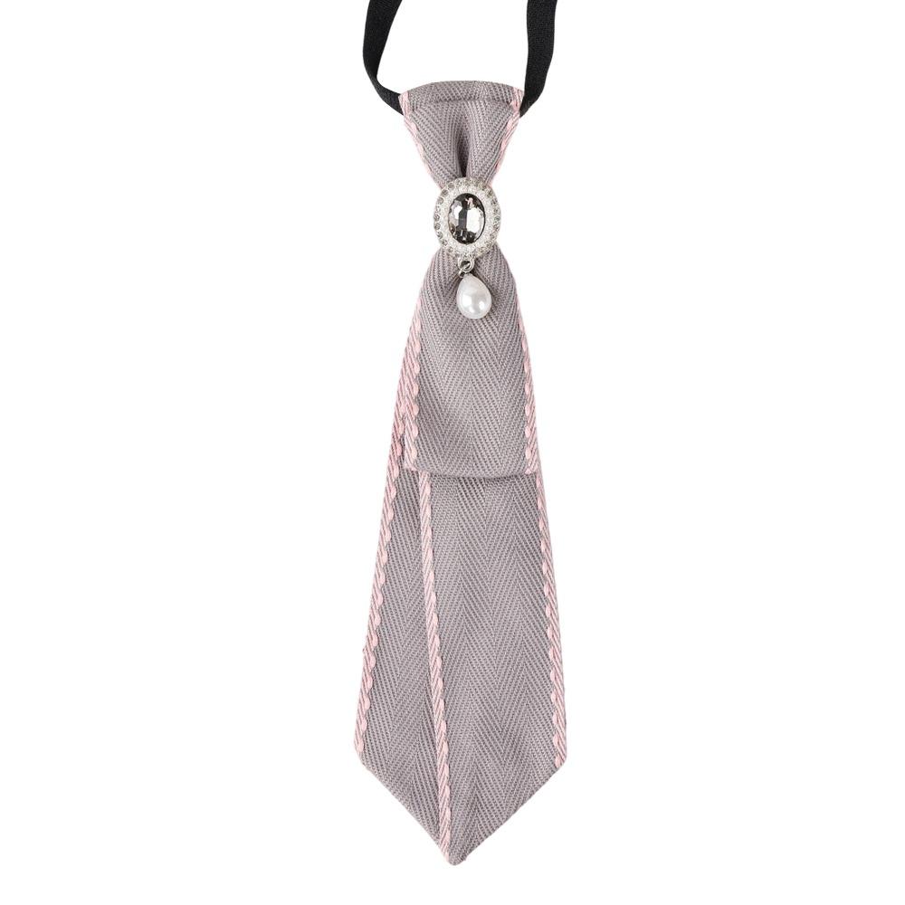 Pre-tied Chain Necktie Pearl Bowtie Fashion Cravat School Uniform