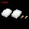 2 Sets 63mm 6 Pin Car Electrical Wire Connector Male Female Terminal Housing