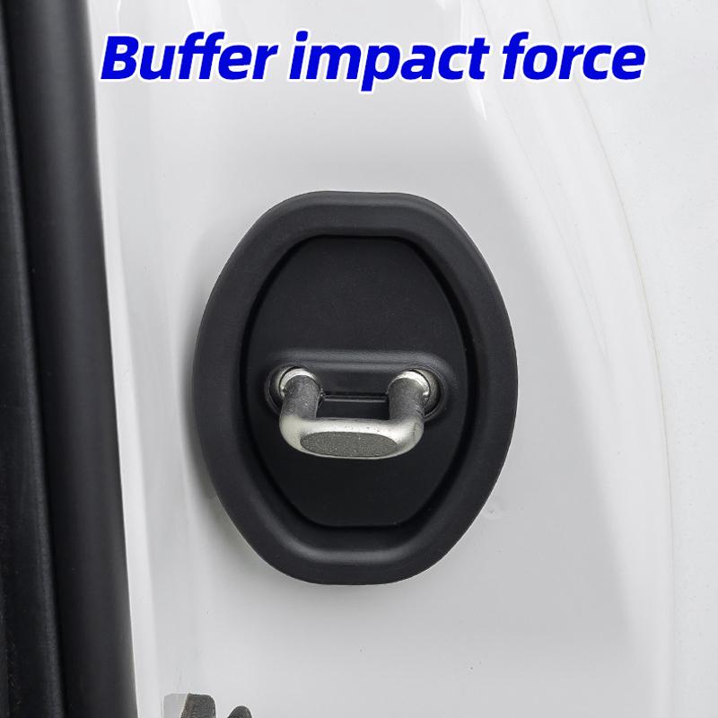 Car Door Lock Protection Pad Silicone Sound-reducing Shock-absorbing Door Lock Protection Cover Universal Door Lock Rubber Sleeve for Car Models