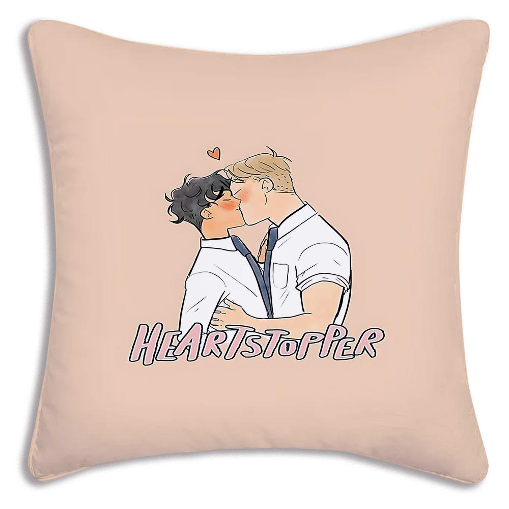 Cute anime For Heartstoppers Pillow Covers Cartoon Sofa Decorative Home Double-sided Printing Short Plush Cute Cushion Cover
