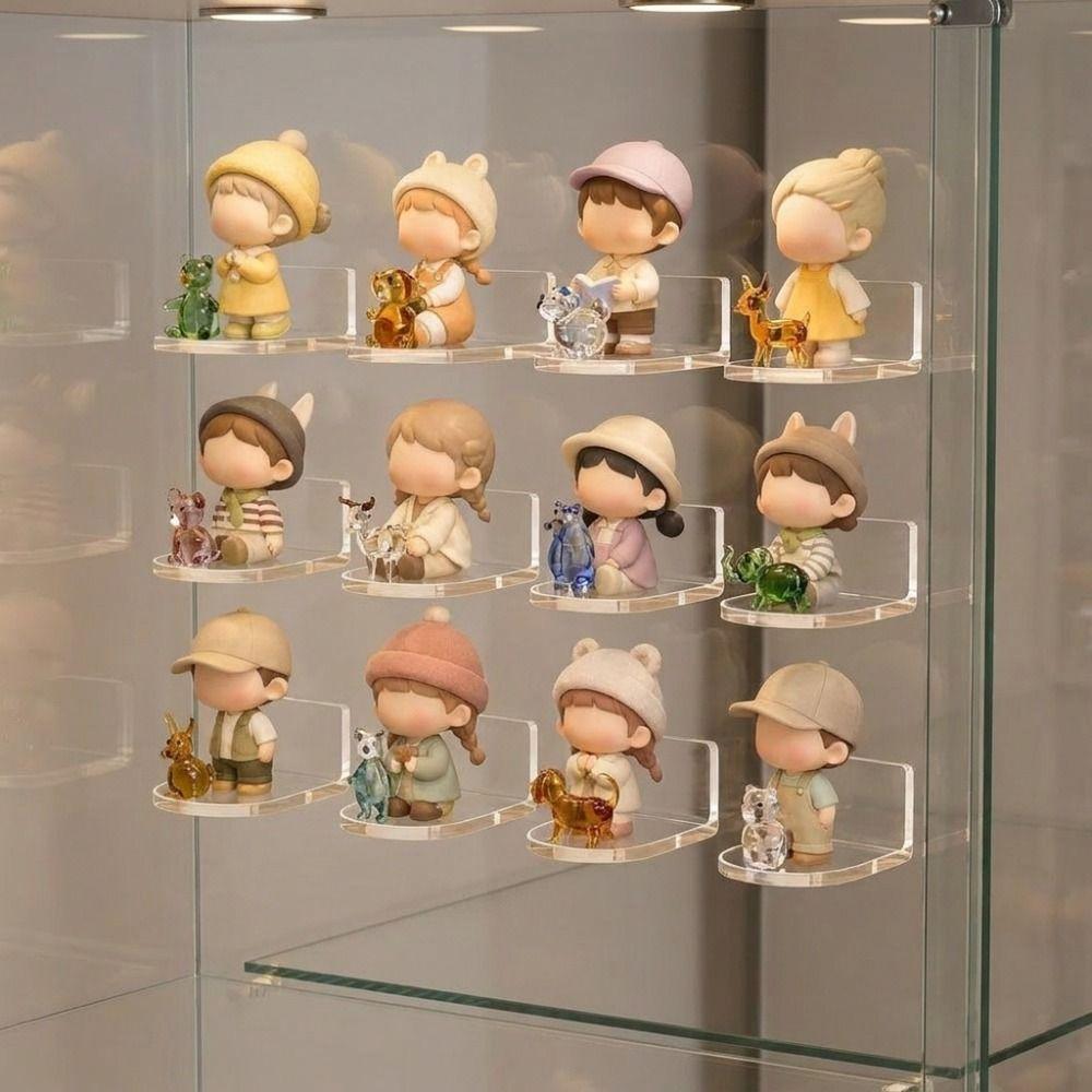5 pcs Magnetic Acrylic Figure Stand Self-Adhesive Dolls Stand Shelf For Dolls