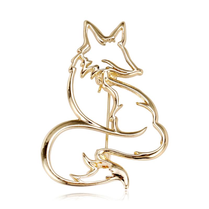 Ausgehöhlte Fuchs-Broschen für Damen Unisex Metall Einfach Party Lässige Broschennadeln Geschenk