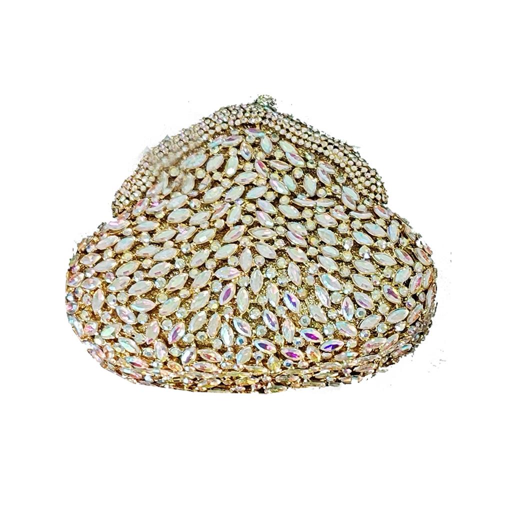 Rhinestone Evening Bag Gold/Red/Champagne Diamond Wedding Bridal Clutches Crystal Hard Metal Purses And Handbags Formal Party