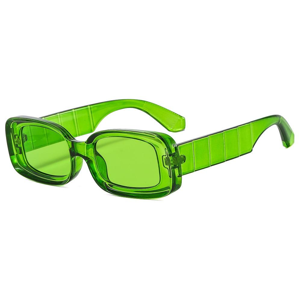 Модные Хип-Хоп Маленькие Квадратные Солнцезащитные Очки Винтажные UV400 Солнечные Очки Конфетный Цвет Крутые Очки для Путешествий Женские Мужские зелёный