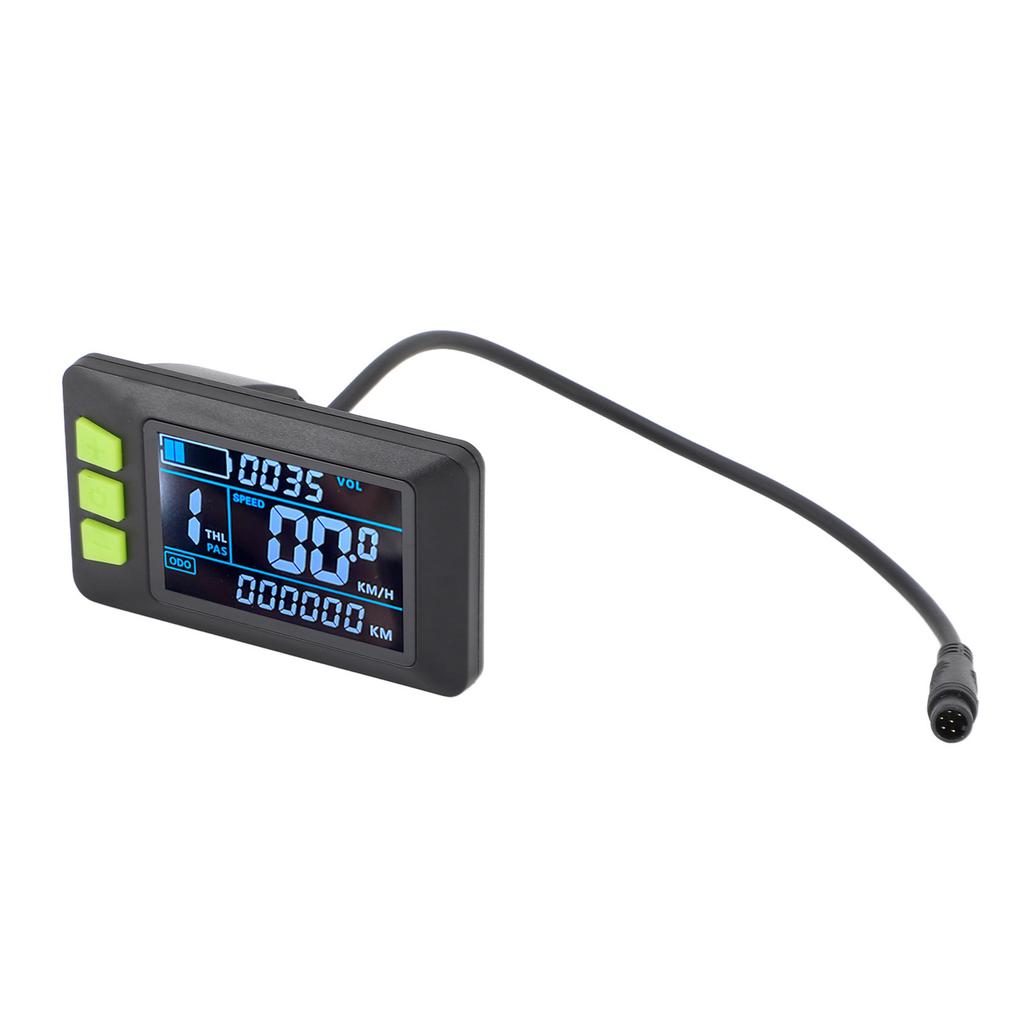 Electric LCD Display Meter with USB Port 6 Pin Waterproofing Connector Color Screen Electric Scooter Control Panel for Bike Handlebars