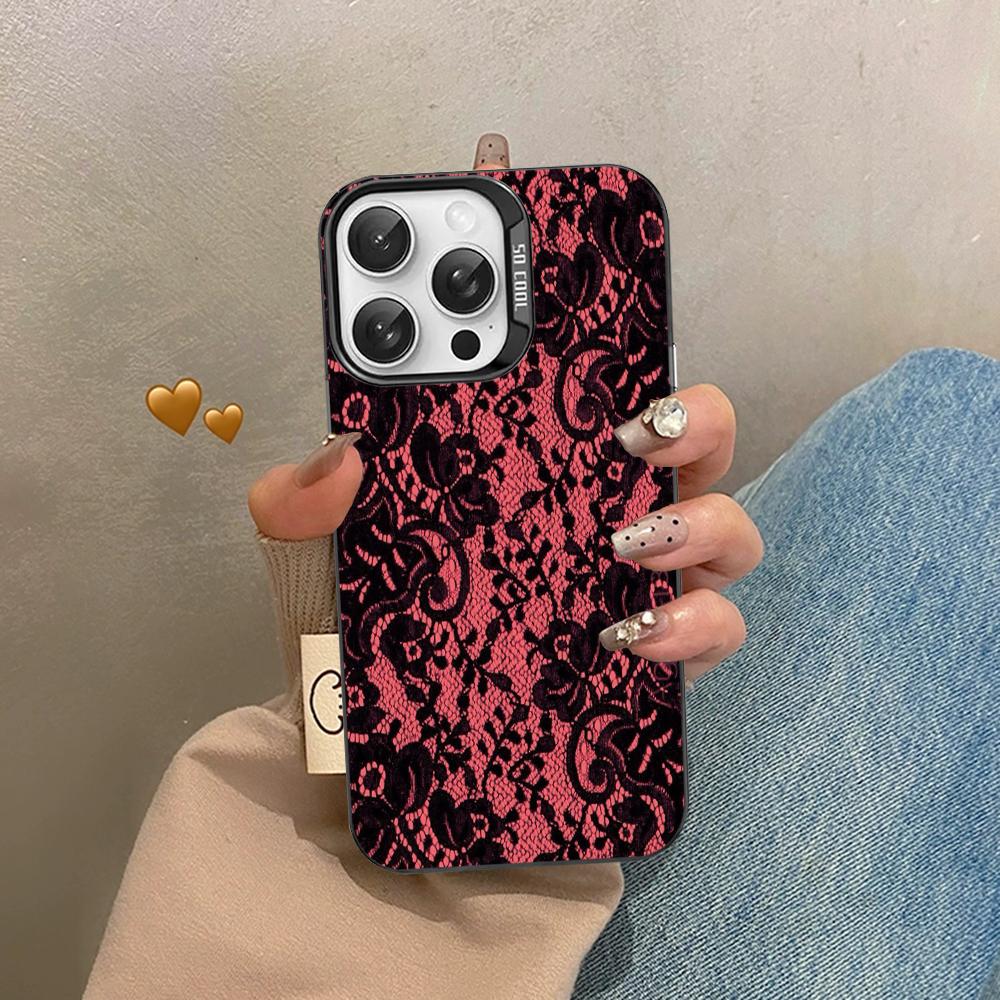 Lace Style Cool Girl Phone Case For IPhone 16 15 14 13 12 11 Pro Max X XR XSMAX 8 7 Plus Matte Shockproof Back Cover