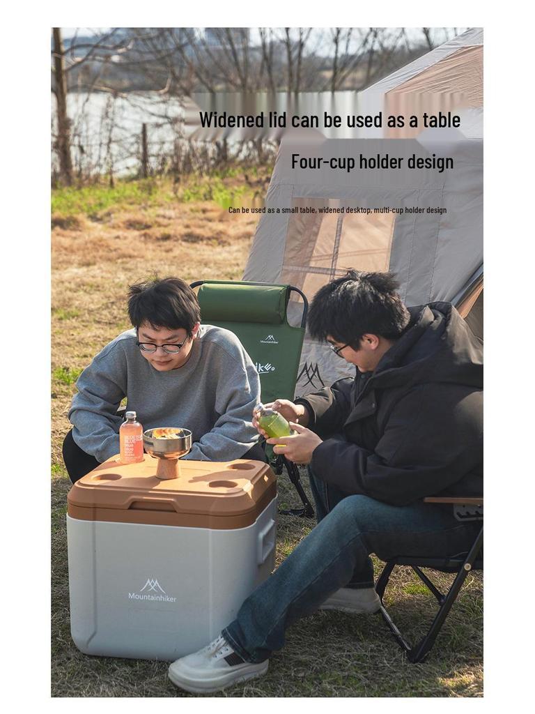Mountain Guest Portable Insulated Cooler Box for Outdoor Camping, Car, and Trolley Use
