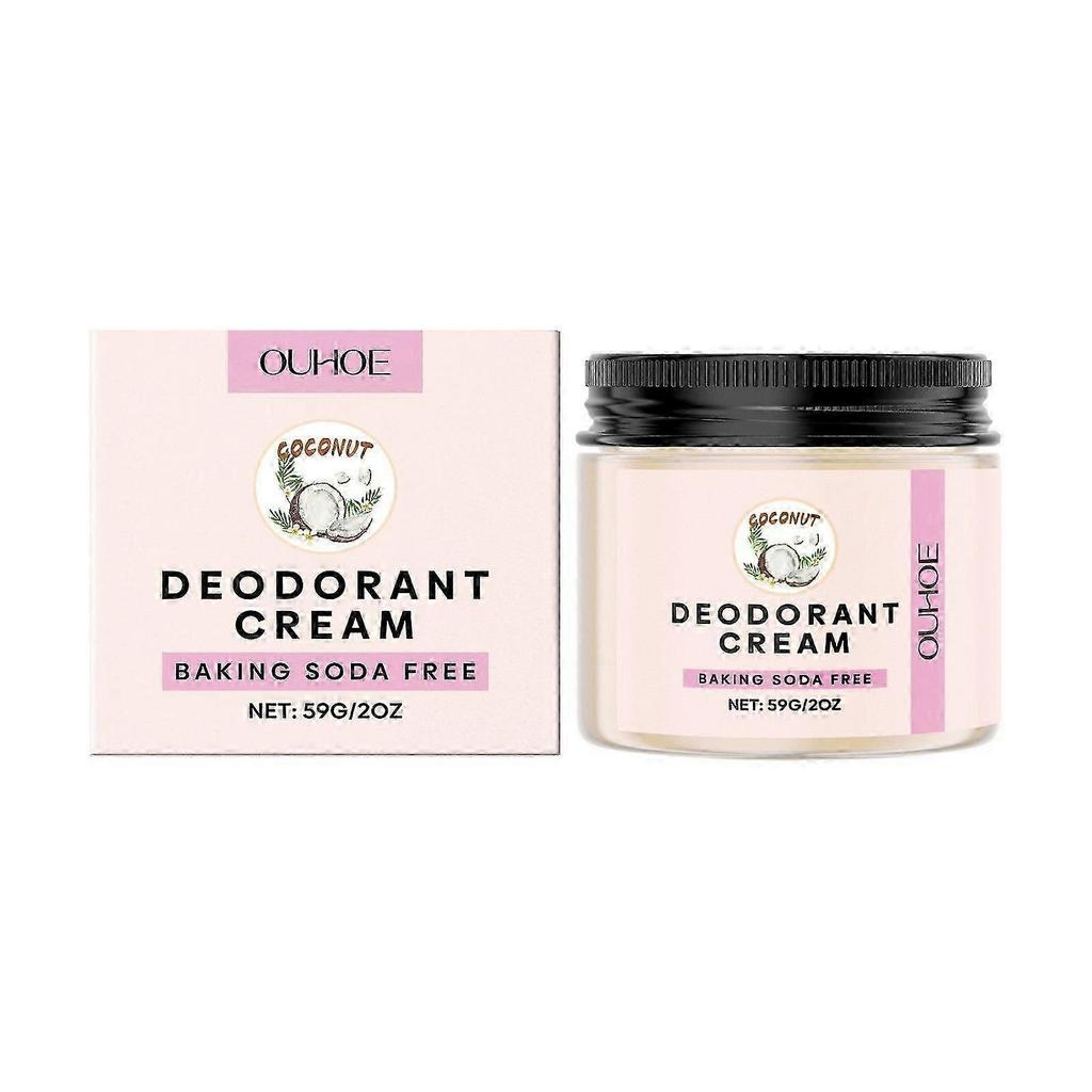 Organic Natural Deodorant Cream for All | Vegan & Coconut Scented | Baking Soda Free Formula