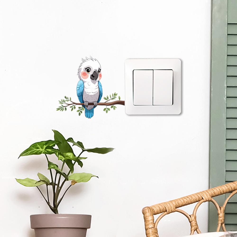 Branch Bird Self Adhesive Switch Wall Sticker for Bedroom Study Living Room Home Decor