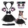 Cat Girl Costume, Tutu Skirt With Headband, Gloves, Tail