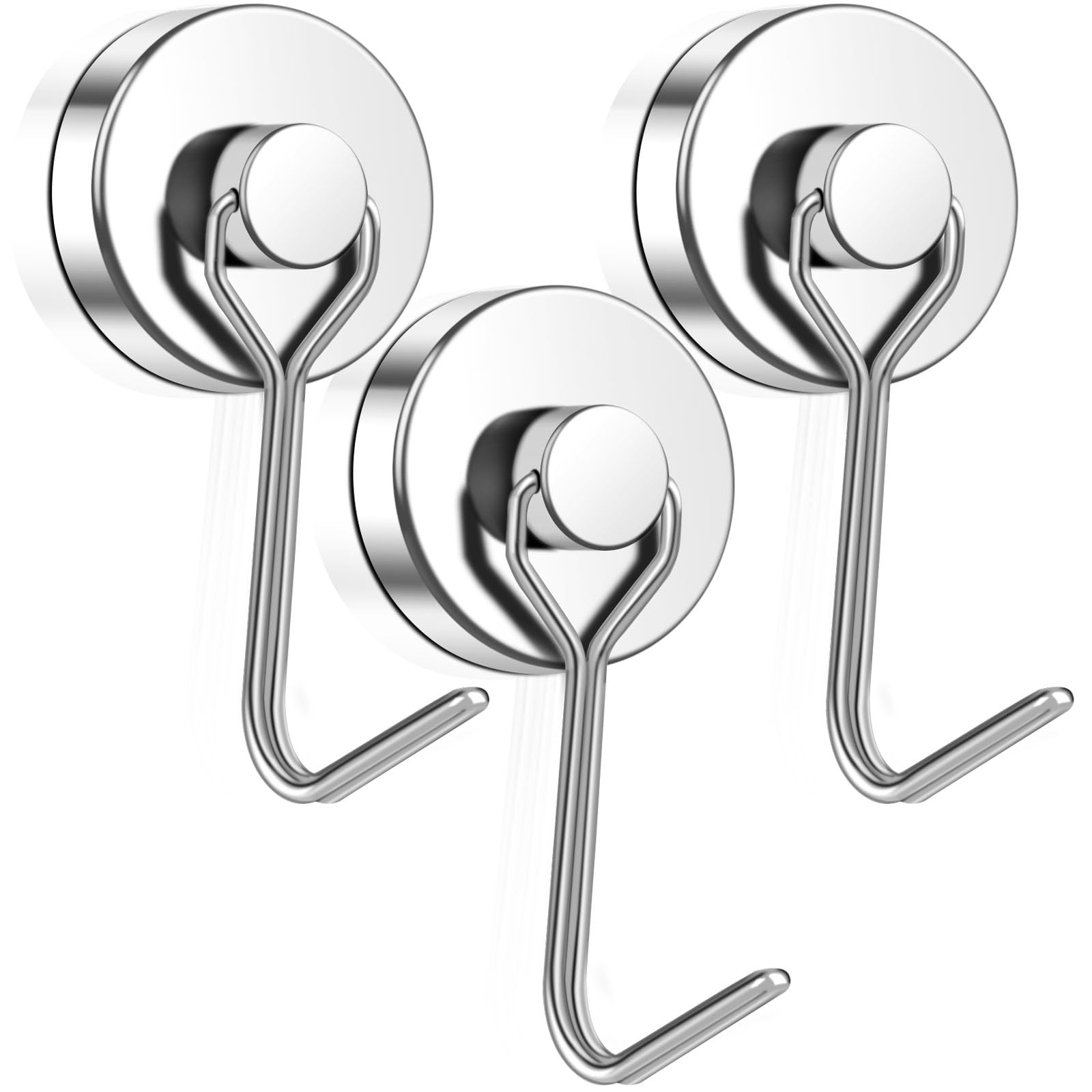 

MAGXCENE 32mm Diameter Super Strong Magnetic Strong Magnetic Vertical Load Capacity Rotating Storage Stainless Steel with for and Wall Set of 3 Hooks,