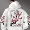 Unisex Hooded Sweatshirt With Vintage Print Loose Fit Long Sleeve Pullover Winter Casual Wear