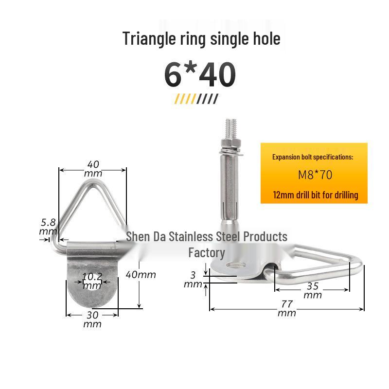 304 Stainless Steel Triangle, D-Ring, and Square Ring Buckle Hook for Truck Trailer Straps