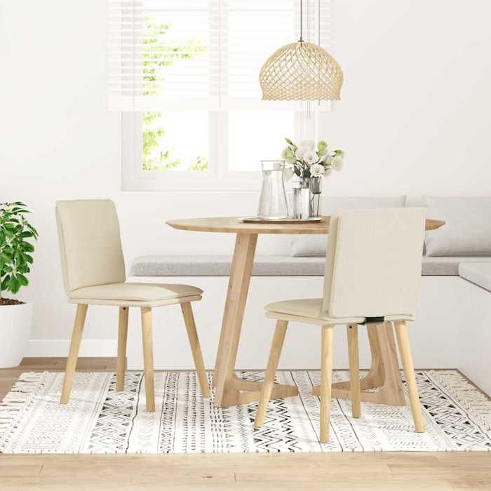 VidaXL Chaises à manger lot de 2 Lin, chaise, chaise de salon, chaise d'accent, chaise de cuisine, siège de salle à manger, 4101266