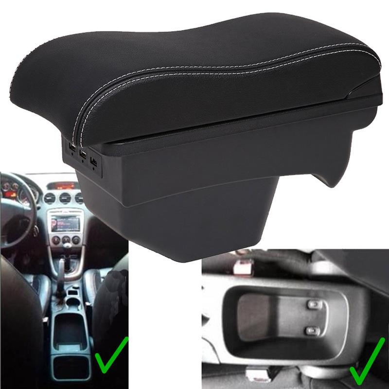 For Peugeot 308 T7 SW Armrest Box For Citroen C4 Car Armrest Retrofit Parts Storage Box USB Accessories 2008 2009 2010 2011 2012